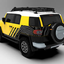 Topografische kaart motorkap en zijvinyl decal kit voor Toyota FJ Cruiser_2