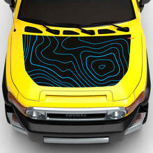 Topografische kaart motorkap en zijvinyl decal kit voor Toyota FJ Cruiser_3