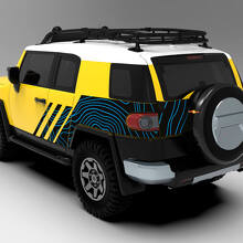 Topografische kaart motorkap en zijvinyl decal kit voor Toyota FJ Cruiser_4