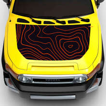Topografische kaart motorkap en zijvinyl decal kit voor Toyota FJ Cruiser_5