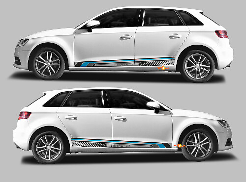 A3 Sport Techno Style Zijstrepen Vinyl Decal Kit voor Audi A3 Sportback