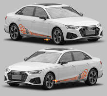 A4-stijl Rocker Panel Strepen Vinyl Decal Kit voor Audi A4_2
