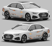 Techno Style Dunne Zijstrepen Vinyl Decal Kit voor Audi A4_2