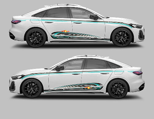 A5 Techno Style Zij- en Sierlijst Vinyl Decal Kit voor Audi A5