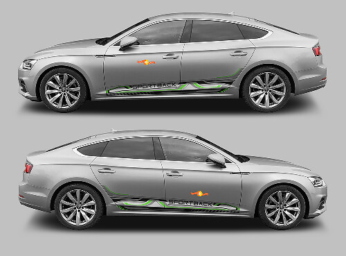 Sportback Techno Style dorpelstroken vinyl sticker set voor Audi A5
