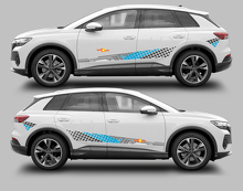 Zwart-wit geruite zijkanten vinyl sticker kit voor Audi Q4 E-Tron_3