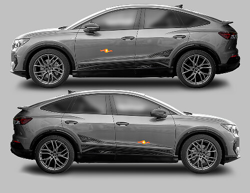 Accent Zijkeurs Vinyl Decal Set voor Audi Q4 Sportback E-Tron