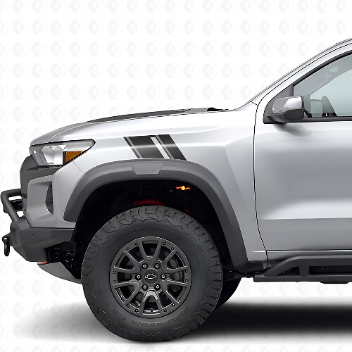 Vinyl decal kit met dubbele voorspatbordstrepen voor Chevrolet Colorado ZR2