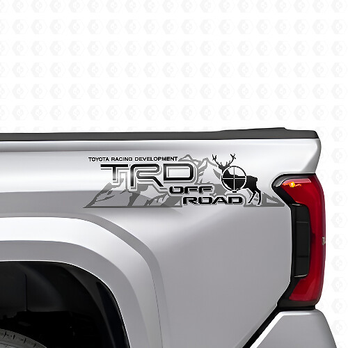 TRD-stijl Offroad Mountain Deer Achterzijde Vinyl Stickerset voor Toyota Tacoma Tundra