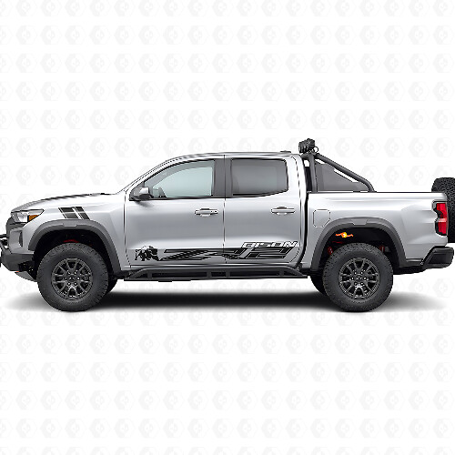Bison ZR2-logo Deurzij Vinyl Decal Kit voor Chevrolet Colorado ZR2