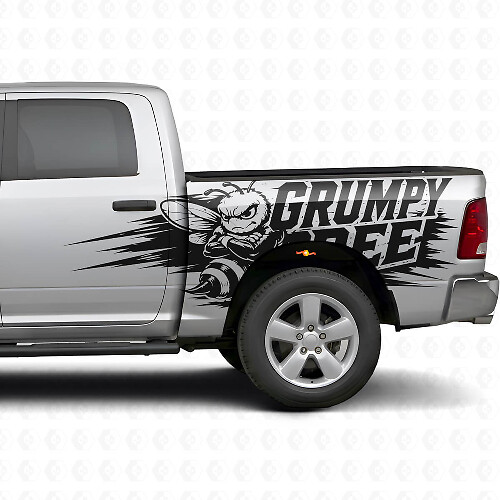 Grumpy Bee Splash Style Zijkant Vinyl Decal Kit voor Dodge Ram Truck_1