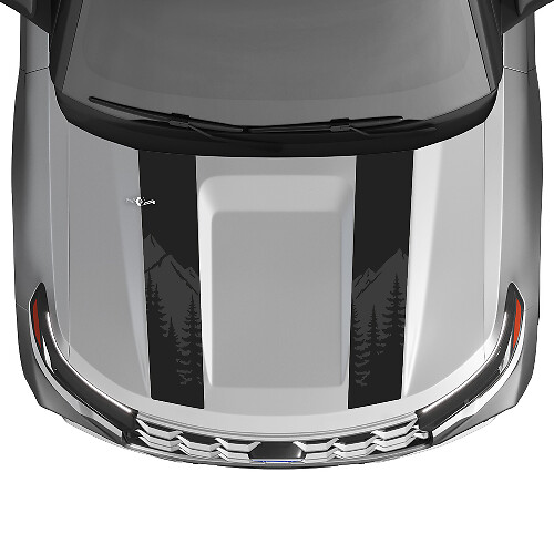 Dubbele Bergstijl Motorkapstrepen Vinyl Decal Kit voor Musclecar Explorer ST 2020-26