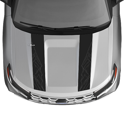 Double Mountain Outline motorkapstrepen vinyl sticker kit voor Musclecar Explorer ST 2020-26