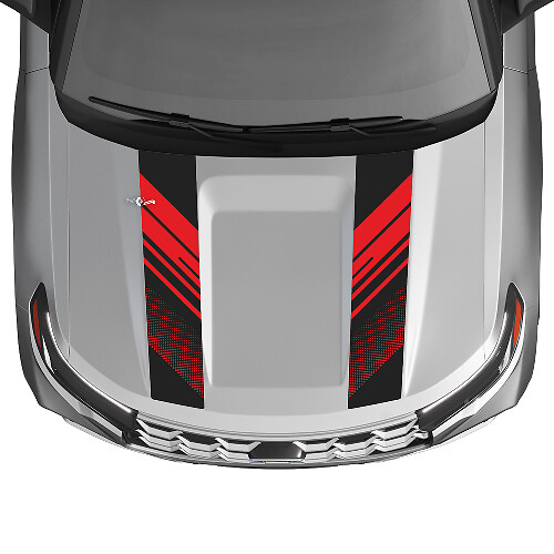 Dubbele Geperforeerde Motorkapstrepen Vinyl Decal Kit voor Musclecar Explorer ST 2020-26