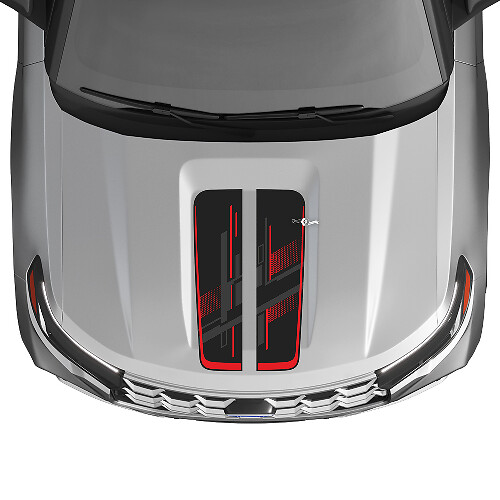 Techno Geperforeerde Motorkap Strepen Vinyl Decal Kit voor Musclecar Explorer ST 2020-26