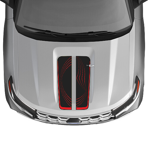 Dots Stijl Dubbele Motorkap Strepen Vinyl Decal Kit voor Musclecar Explorer ST 2020-26