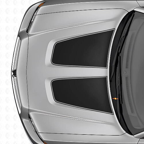 Dubbele brede kapstrepen vinyl sticker set voor Dodge Charger