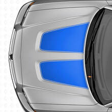 Dubbele brede kapstrepen vinyl sticker set voor Dodge Charger_2