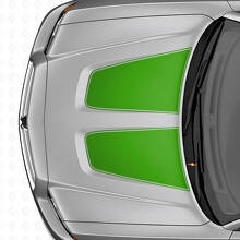 Dubbele brede kapstrepen vinyl sticker set voor Dodge Charger_3