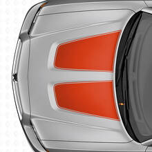 Dubbele brede kapstrepen vinyl sticker set voor Dodge Charger_4