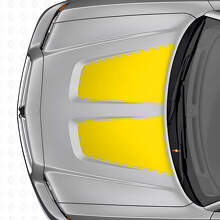 Dubbele brede kapstrepen vinyl sticker set voor Dodge Charger_5