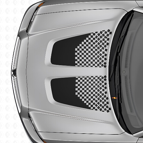 Dubbele geblokte motorkapstrepen vinyl decal set voor Dodge Charger