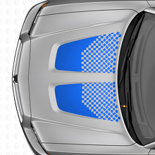 Dubbele geblokte motorkapstrepen vinyl decal set voor Dodge Charger_2