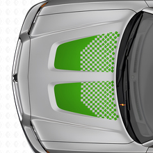 Dubbele geblokte motorkapstrepen vinyl decal set voor Dodge Charger_3