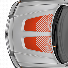Dubbele geblokte motorkapstrepen vinyl decal set voor Dodge Charger_4