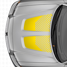 Dubbele geblokte motorkapstrepen vinyl decal set voor Dodge Charger_5