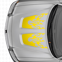 Flame Style Dubbele Motorkap Strepen Vinyl Decal Kit voor Dodge Charger_5