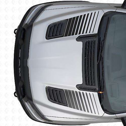 Dubbele Stroboscoop Motorkapventilatierstrepen Vinyl Decals Set voor Dodge Ram Sport 2019+