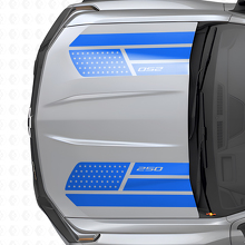 USA-vlag sterren & staalstijl motorkapstrepen vinyl decals set voor Chevrolet Colorado_2