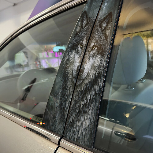 Wild Wolf Deurstijl Vinyl Sticker Set
