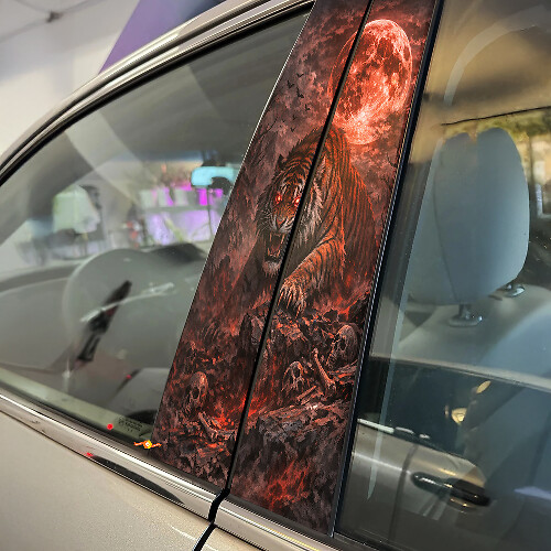 Tiger Bloodmoon Deurstijl Vinyl Decal Set