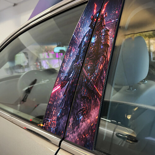Cyber Samurai Deurstijl Vinyl Decal Set