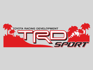 2 TOYOTA TRD OFF SPORT BEACH-STICKER TRD-vinylsticker aan de ontwikkelingszijde van de race