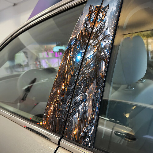 Cyber Tiger Deurstijl Vinyl Decal Set