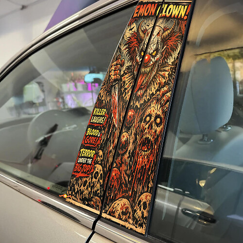 Demon Clown Deurstijl Vinyl Decal Set