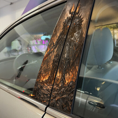 Demonische Ridder Deurstijl Vinyl Decal Set