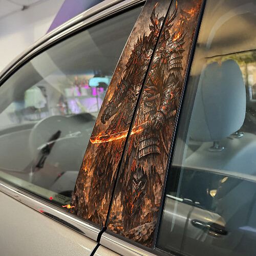 Demonische Samoerai Deurstijl Vinyl Decal Set