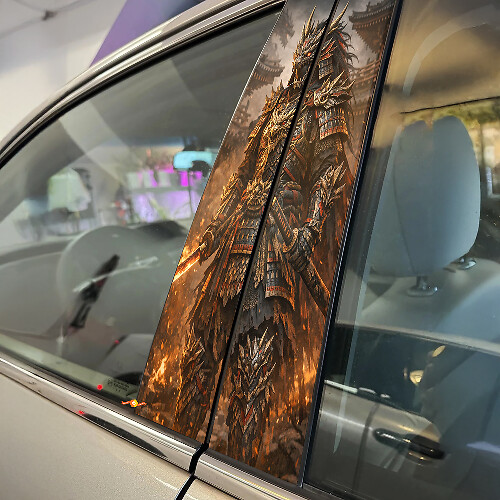 Dragon Samurai Deurstijl Vinyl Decal Set