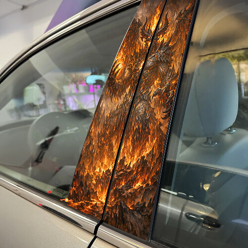 Fire Demon Deurstijl Vinyl Decal Set