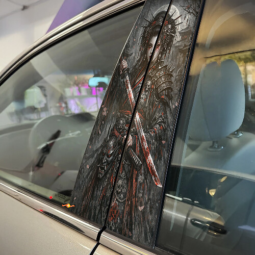 Geisha Warrior Deurstijl Vinyl Decal Set