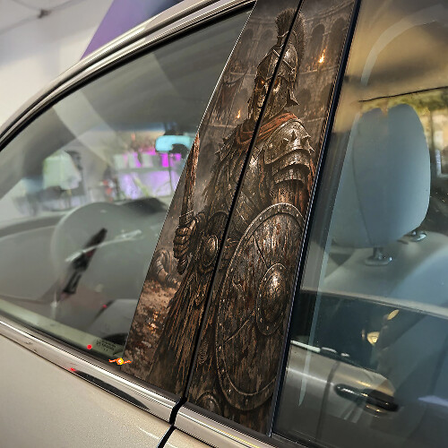 Skeleton Gladiator Deurstijl Vinyl Decal Set