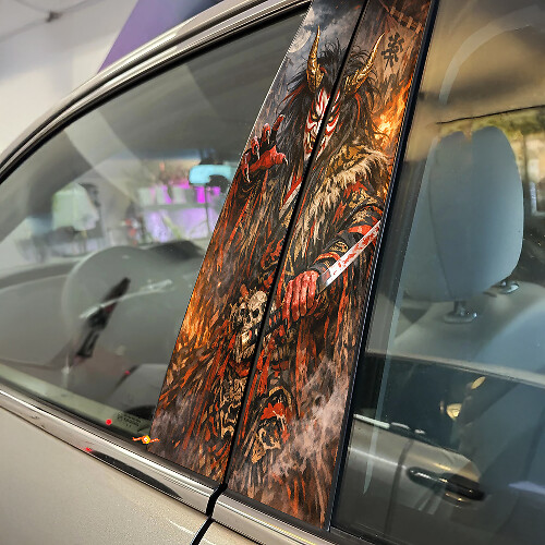 Kabuki Demon Deurstijl Vinyl Decal Set
