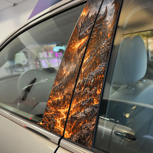 Vulcanic Dragon Deurstijl Vinyl Decal Set
