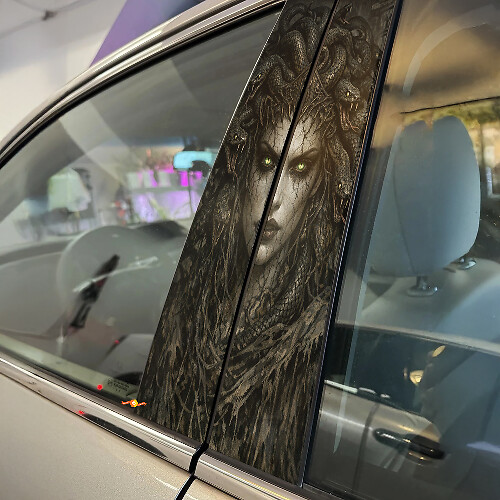 Medusa Gorgone Deurstijl Vinyl Decal Set_1