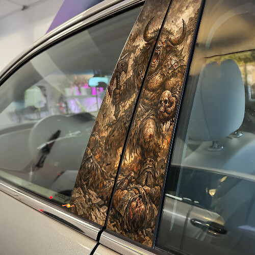 Rage Minotaur Deurstijl Vinyl Decal Set