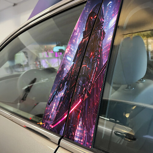 Neon Assassin Deurstijl Vinyl Decal Set